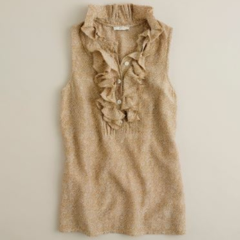 J Crew Herringbone Frances Tan Cami Size 0